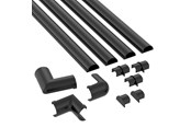 Kabelgoot, Kabelhoes & Kabelbinders - D-LINE Trunking Kit 20x10 4x 1.0m Black - 2010B-1MKIT