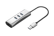 Netwerk-adapter (netwerkkaart, printserver, enz.) - Roline VALUE - network adapter - USB-C 3.1 - USB 3.0 x 3 + Gigabit Ethernet x 1 + USB 3.1 x 1 - 12.99.1116