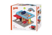 Speelgoedauto - Goki - Wooden City Parking Garage 4 parts. - 53802