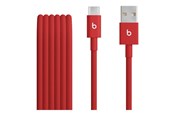USB-kabel - Apple Beats USB-A to USB-C Woven Cable (1.5 m / 5 ft.) – Rapid Red - MFEJ4ZM/A