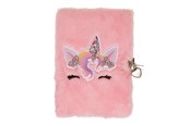 Schrijfblokken, formulieren en notitieboekjes - Euromic UNICORN GEMS Diary w/lock PLUSH cover w/topcard - 092304407
