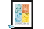 Merchandise - ABYstyle - POKEMON Framed print Pikachu & Kanto Starters - Afbeelding - GBYDCO649