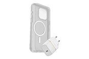 Mobiel - Covers & Cases - OtterBox KIT Apple iPhone 15 Pro Max (Symmetry Clear MagSafe / Premium Glass AM / EU USB-C Wall Charger 30W - white) - 78-81248