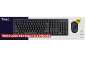 Toetsenbord - Trust ODY II WL KEYBOARD & MOUSE WHT ND - Keyboard and mouse set - Noords - Zwart - 25723