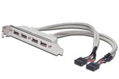 USB-kabel - DIGITUS 4-Port USB Slot Bracket Cable - AK-300304-002-E