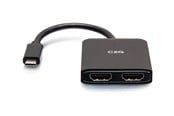 Beelscherm- en tv-kabel - C2G USB-C to Dual HDMI MST Hub - 4K - adapter - USB-C / HDMI - 20 cm - C2G54540