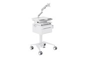 Muurbevestigingen, AV-bevestigingen & AV-meubels - Multibrackets M Basic cart - for LCD display / keyboard / mouse / notebook - with drawer gas lift arm - white silver - Max 7.5 kg - recommended for - 7350105219610