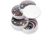 Overige persoonlijke verzorging - UNIQ Rotatable Round Jewelry Box with 4 Compartments – White - 6844