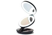 Make-up spiegels - UNIQ Compact Dubbel Reisspiegel met LED (10x Vergroting) – Zwart - 4829