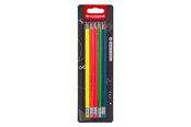 Creatief spelen - Bruynzeel Graphite Pencil Set Neon 5 Hb Pencils with Eraser - 60211105