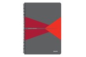 Schrijfblokken, formulieren en notitieboekjes - Leitz Office Notebook A4 ruled wirebound with cardboard cover red - 46481025