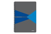Schrijfblokken, formulieren en notitieboekjes - Leitz Office Notebook A4 squared wirebound with cardboard cover blue - 46471035