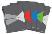 Schrijfblokken, formulieren en notitieboekjes - Leitz Office Notebook A5 ruled wirebound with PP cover assorted 1 pcs. - 44991099