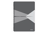 Schrijfblokken, formulieren en notitieboekjes - Leitz Office Notebook A4 squared wirebound with PP cover grey - 44951085