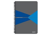 Schrijfblokken, formulieren en notitieboekjes - Leitz Office Notebook A5 ruled wirebound with cardboard cover blue - 44591035