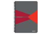 Schrijfblokken, formulieren en notitieboekjes - Leitz Office Notebook A5 ruled wirebound with cardboard cover Red - 44591025