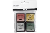 Hobby artikelen - Creativ Company - Stamping ink Gold/Lime Green/Christmas Red/Silver 4 pcs. - 285344