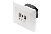 Kabels - diversen - DIGITUS DA-70618 - USB-outlet - 2 USB sockets 1 USB-C socket - RAL 9003 signal white - DA-70618