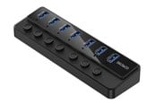 USB hub - Deltaco USB-A Hub - 7x USB-A Ports USB hub - 7 - USB 3.0 - Zwart - UH-739