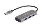 USB hub - DeLOCK USB Type-A Hub - 4 Ports USB hub - 4 - USB 3.2 - Grijs - 63171