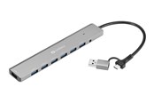 USB hub - Sandberg 7-Port Type-A USB3.0 Hub USB hub - 7 - USB 3.0 - Zilver - 136-66