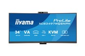 Scherm - 34" iiyama ProLite XCB3497WQSNPH-B1 - 3440x1440 (UWQHD) - 120Hz - VA - KVM switch - XCB3497WQSNPH-B1