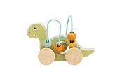 Speelgoed voor baby's - Bigjigs Wooden Push Toy Diplodocus with Bead Frame - 36084