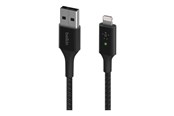 USB-kabel - Belkin Smart LED USB-A to Lightning Cable Black - CAA007BT04BK