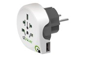 Voedingskabel (extern) - Q2Power - power connector adapter with USB charge adapter - power CEE 7/7 - 2USB-EU