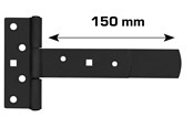 Deurbeugels en scharnieren  - Home>it T-hinge matt black 150 x 30 mm zinc-coated carbon steel - 20501