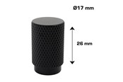 Deurbeugels en scharnieren - Home>it knurled slim furniture knob Ø17x26 mm matte black 2 pcs. - 21284
