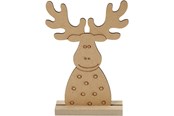 Schrijf- en tekenartikelen - Creativ Company - Wooden Christmas figure reindeer - 54468