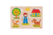 Speelgoed voor baby's - Goki Wooden Knob Puzzle 5 pcs. - 57306