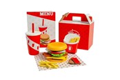 Houten speelgoed - Bigjigs Wooden Burger and Fries Set 48pcs. - 37024