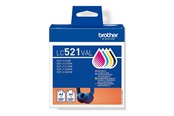 Inkt, toner en verbruiksartikelen - Brother LC521 Value Pack - 4-pack - black yellow cyan magenta - original - ink cartridge - LC521VAL