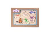 Puzzels - Fantorangen & Fantus WOODEN PUZZLE 6 BRICKS WATER ANIMALS - 62-112071