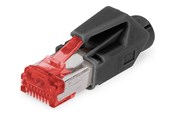 Netwerk - kabel - DIGITUS Hirose network connector - red & black - Zwart - A-MO6-8-8-HRS-10