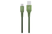 USB-kabel - GreyLime Braided USB-A to USB-C Cable Green 0.5 m - C21AC05M03