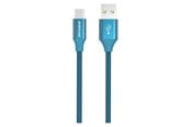 USB-kabel - GreyLime Braided USB-A to USB-C Cable Blue 1 m - C21AC1M01