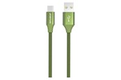 USB-kabel - GreyLime Braided USB-A to USB-C Cable Green 1 m - C21AC1M03