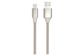 USB-kabel - GreyLime Braided USB-A to USB-C Cable Beige 2 m - C21AC2M02
