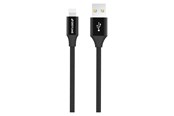 USB-kabel - GreyLime Braided USB-A to MFi Lightning Cable Black 1 m - C21AL1M04