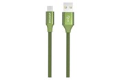 USB-kabel - GreyLime Braided USB-A to MFi Lightning Cable Green 2 m - C21AL2M03