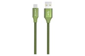 USB-kabel - GreyLime Braided USB-A to Micro USB Cable Green 1 m - C21AM1M03