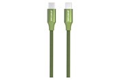 USB-kabel - GreyLime Braided USB-C to USB-C 60W Cable Green 1 m - C21C60C1M03