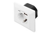 Stopcontacten en stekkerdozen - DIGITUS DA-70615 - socket-outlet - 1 power socket 2 USB sockets - white RAL 9003 - DA-70615