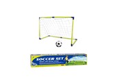 Voetbal en balspellen - Masen Toys Fodboldmål m/bold & pumpe blå/grøn 80x60x40cm - 13159