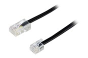 Netwerk - kabel - Deltaco DEL-1701S - phone cable - 1 m - black - Zwart - 1m - DEL-1701S