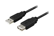 USB-kabel - Deltaco USB2-102S - USB extension cable - USB to USB - 20 cm - USB2-102S