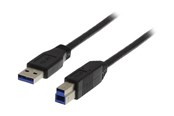 USB-kabel - Deltaco USB3-130 - USB cable - USB Type B to USB Type A - 3 m - USB3-130S